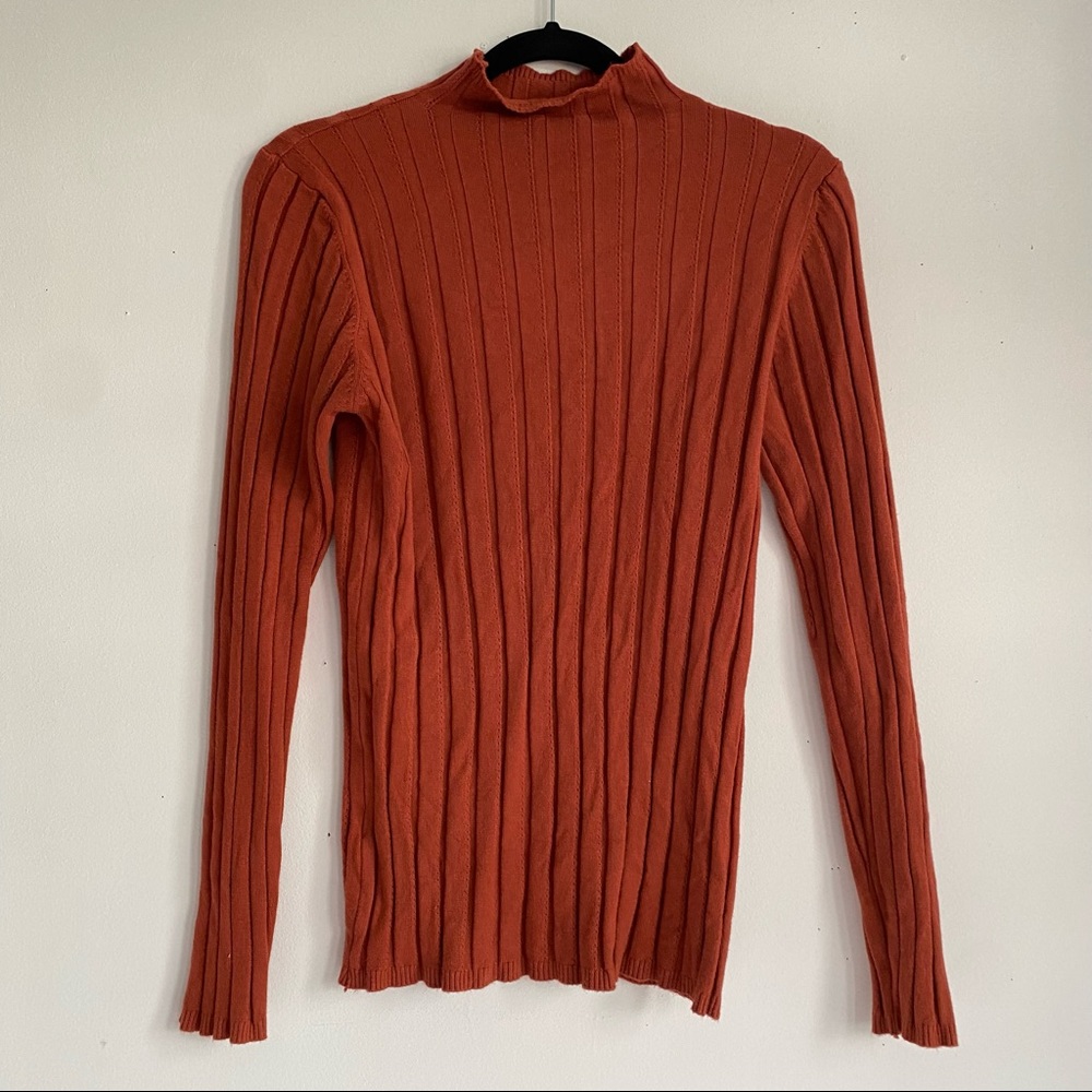 🟢 PLUS 2X Mockneck Longsleeve - Rust